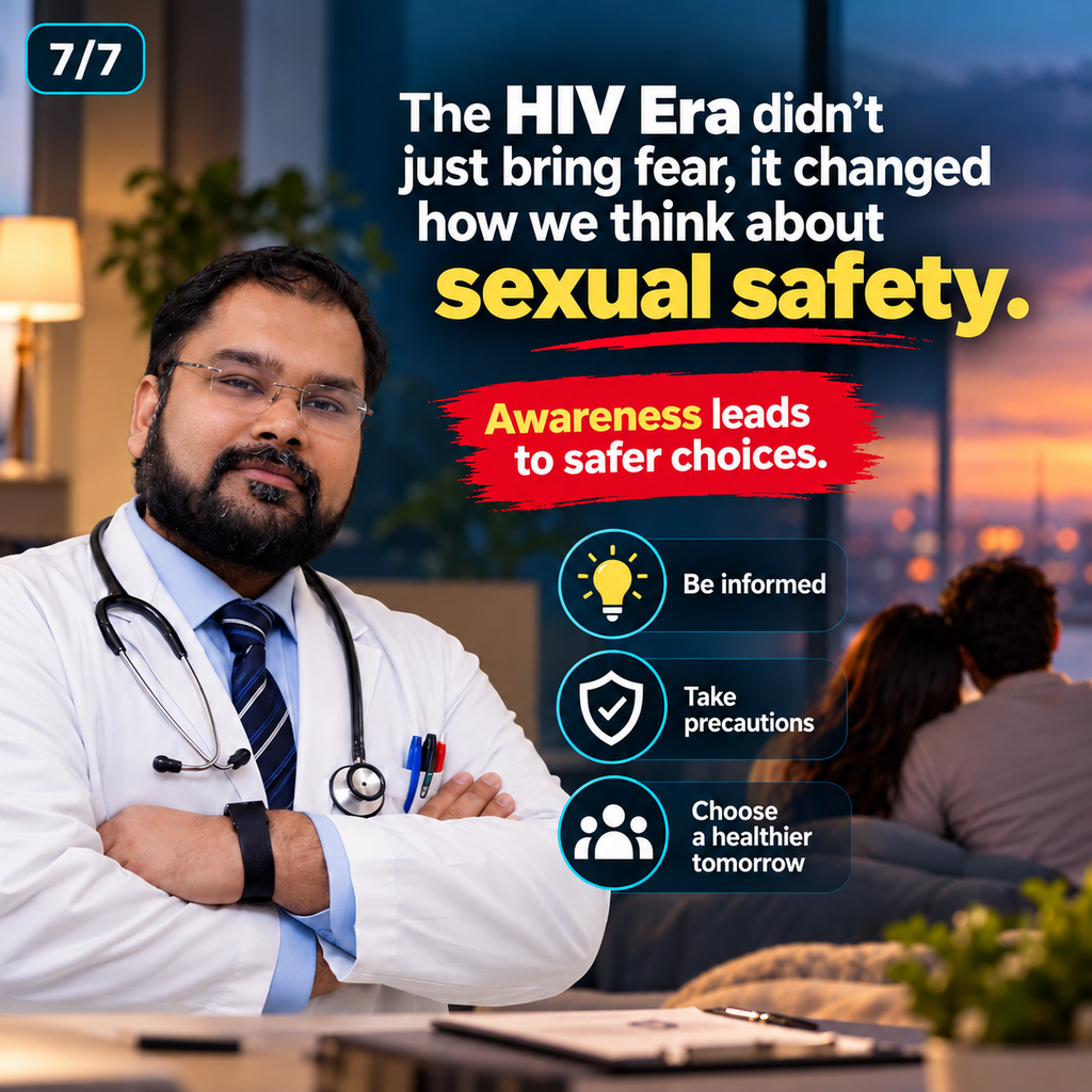 Doctor explaining how the HIV era changed thinking about sexual safety